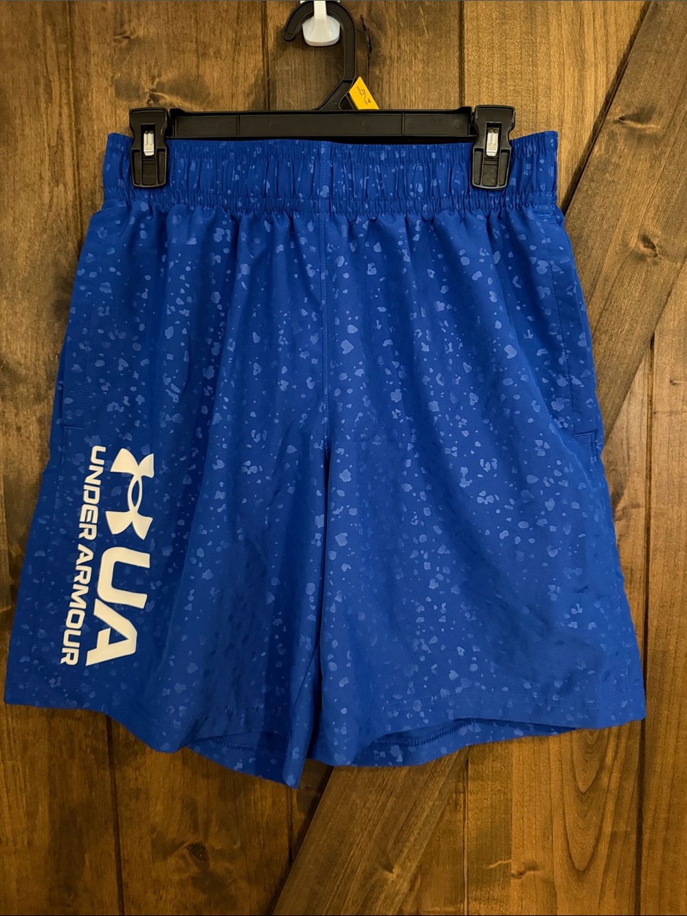 Under Armour Royal Blue Boys' Athletic Shorts with Subtle Spot Pattern